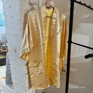 Luxurious Yellow Kimono Robe
